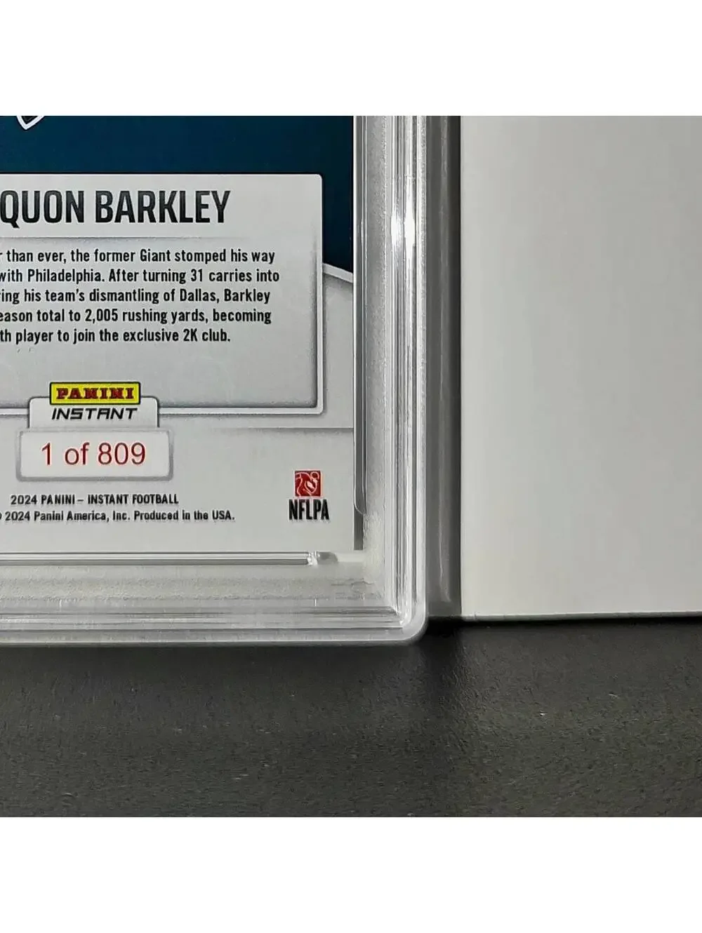 Saquon Barkley 2024 Panini Milestone NFL #236 Eagles 1 of 809 PSA 10 Gem Mint